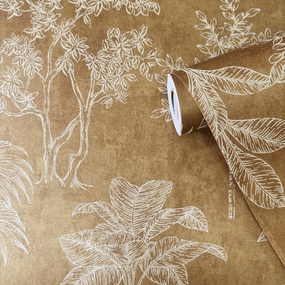 Galerie Wallcoverings Zen Floating Foliage Galerie Wallcoverings  Gold   - DWP0361-04
