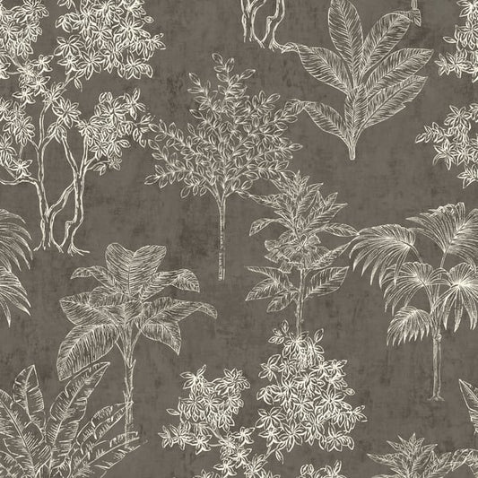 Galerie Wallcoverings Zen Floating Foliage Galerie Wallcoverings  Silver, Grey   - DWP0361-05