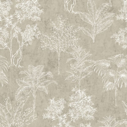 Galerie Wallcoverings Zen Floating Foliage Galerie Wallcoverings  Silver, Grey   - DWP0361-06