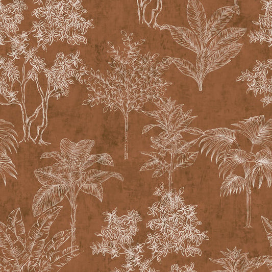 Galerie Wallcoverings Zen Floating Foliage Galerie Wallcoverings  Orange   - DWP0361-07