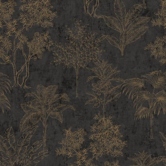 Galerie Wallcoverings Zen Floating Foliage Galerie Wallcoverings  Rose, Gold   - DWP0361-08