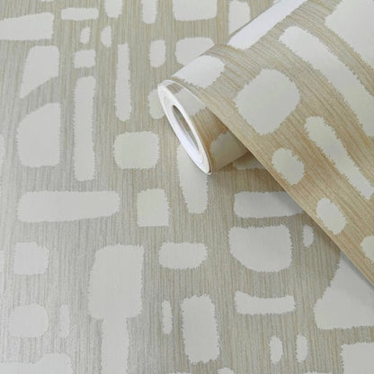 Galerie Wallcoverings Zen Chunky Geo Galerie Wallcoverings  Cream   - DWP0364-02