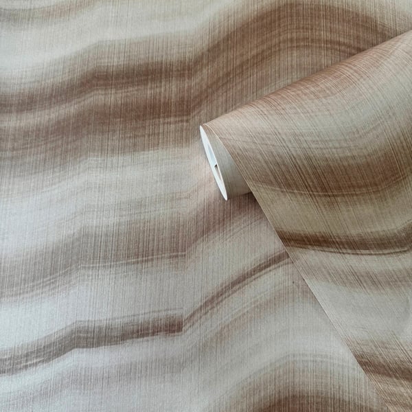 Galerie Wallcoverings Zen Cloudy Stripe Galerie Wallcoverings  Bronze, Brown   - DWP0367-02