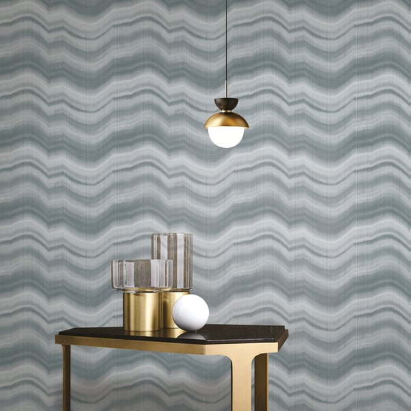 Galerie Wallcoverings Zen Cloudy Stripe Galerie Wallcoverings  Silver, Grey   - DWP0367-04
