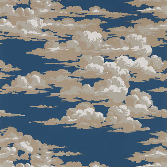 SANDERSON Silvi Clouds  Wallpaper Other Yacht Blue  Rotary/Gravure Wide Width Printed Wallpaper - DYSI216602