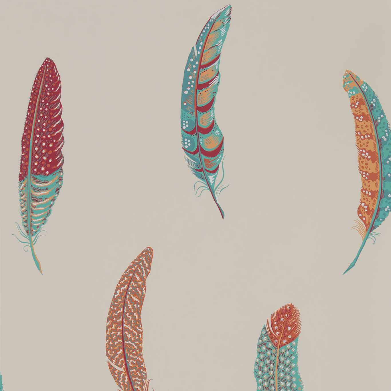 SANDERSON Lismore Wallpaper Feather Russet  Rotary/Gravure Wallpaper - DYSI216606