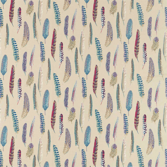 SANDERSON Lismore Fabric Feather Mulberry,Fig   - DYSI226521