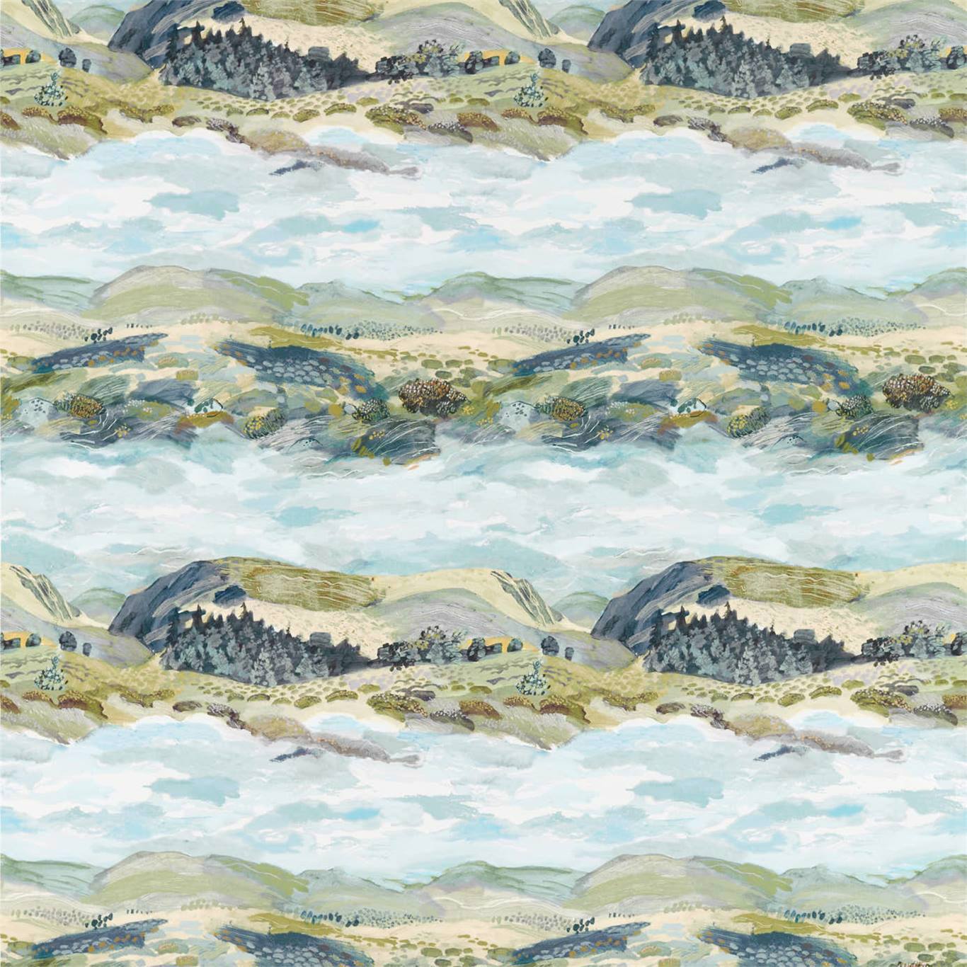 SANDERSON Elysian Fabric Landscapes Whitstable Blue   - DYSI226530
