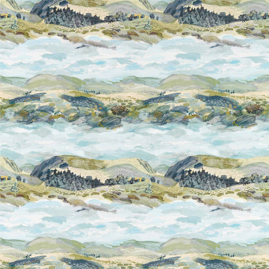 SANDERSON Elysian Fabric Landscapes Whitstable Blue   - DYSI226530