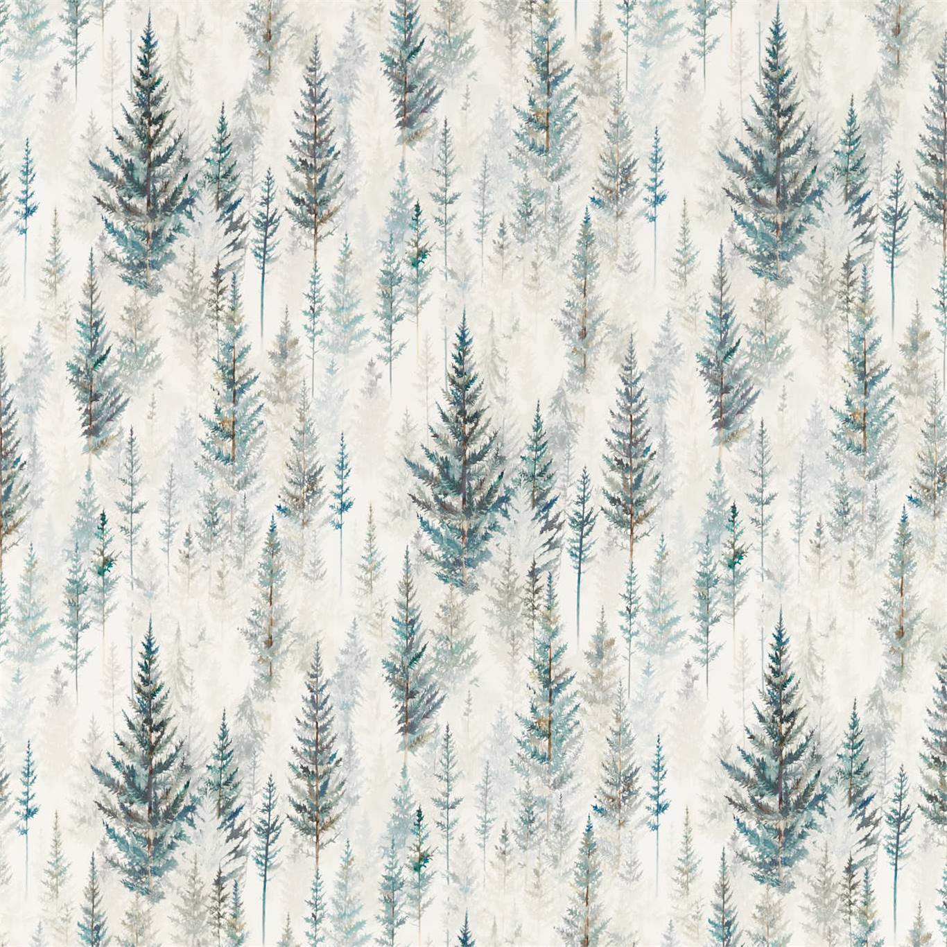 SANDERSON Juniper Pine Fabric Leaves , Trees Forest   - DYSI226534
