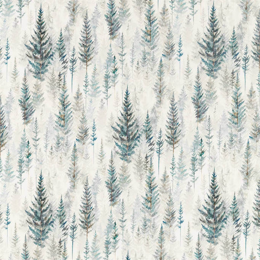 SANDERSON Juniper Pine Fabric Leaves , Trees Forest   - DYSI226534