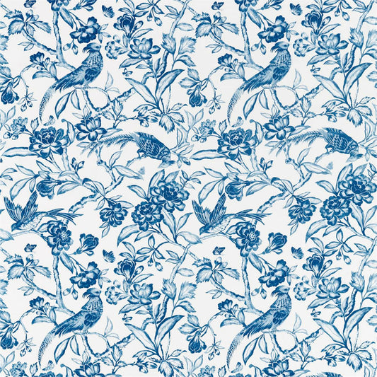 SANDERSON Tattershall  Fabric Birds Indigo   - DYSI226536