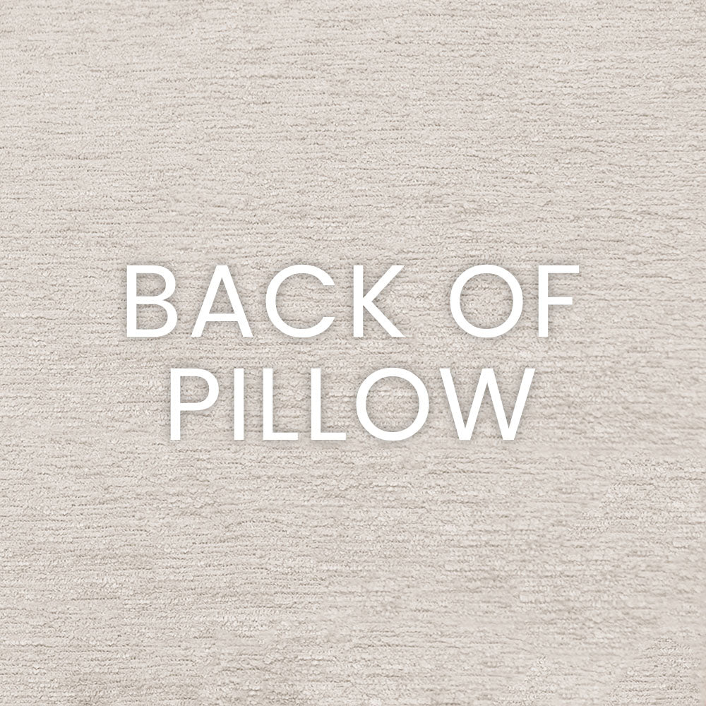 Beige vanilla pillow fabric texture with white 'BACK OF PILLOW' text.