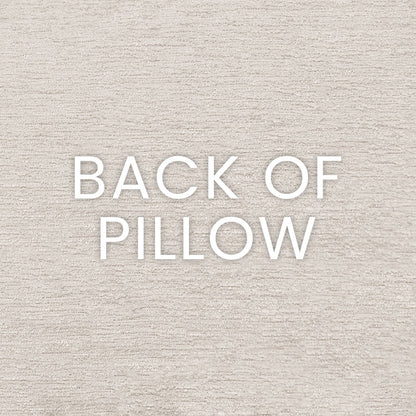Beige vanilla pillow fabric texture with white 'BACK OF PILLOW' text.
