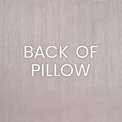 Back of blush dupioni pillow cover in pink-beige silk fabric.