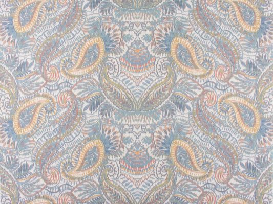 SCALAMANDRE  INDRA FABRIC SLATE BLUE/MULTI   - E5 00016855