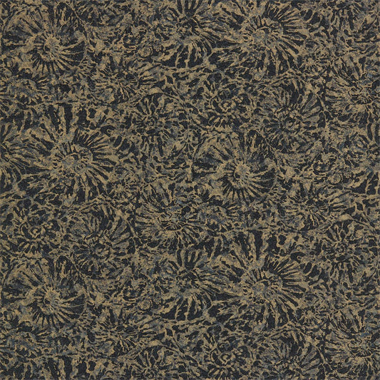 HARLEQUIN Ammonite Wallpaper Metallic Luxe Charcoal,Brass  Rotary/Gravure Wide Width Printed Wallpaper - EANW112562
