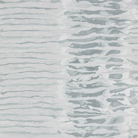 HARLEQUIN Ripple Stripe Wallpaper Stripes Steel  Gravure Wide Width Vinyl - EANW112577