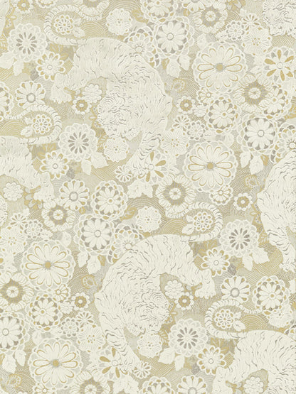 SCALAMANDRE  SIBERIAN TIGER FABRIC WHITE TAWNY   - EA 000118V1 NEW SKU # EA18V10001