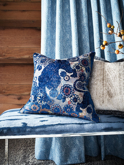 SCALAMANDRE  SIBERIAN TIGER FABRIC SAPPHIRE FLAME   - EA 000218V1 NEW SKU # EA18V10002