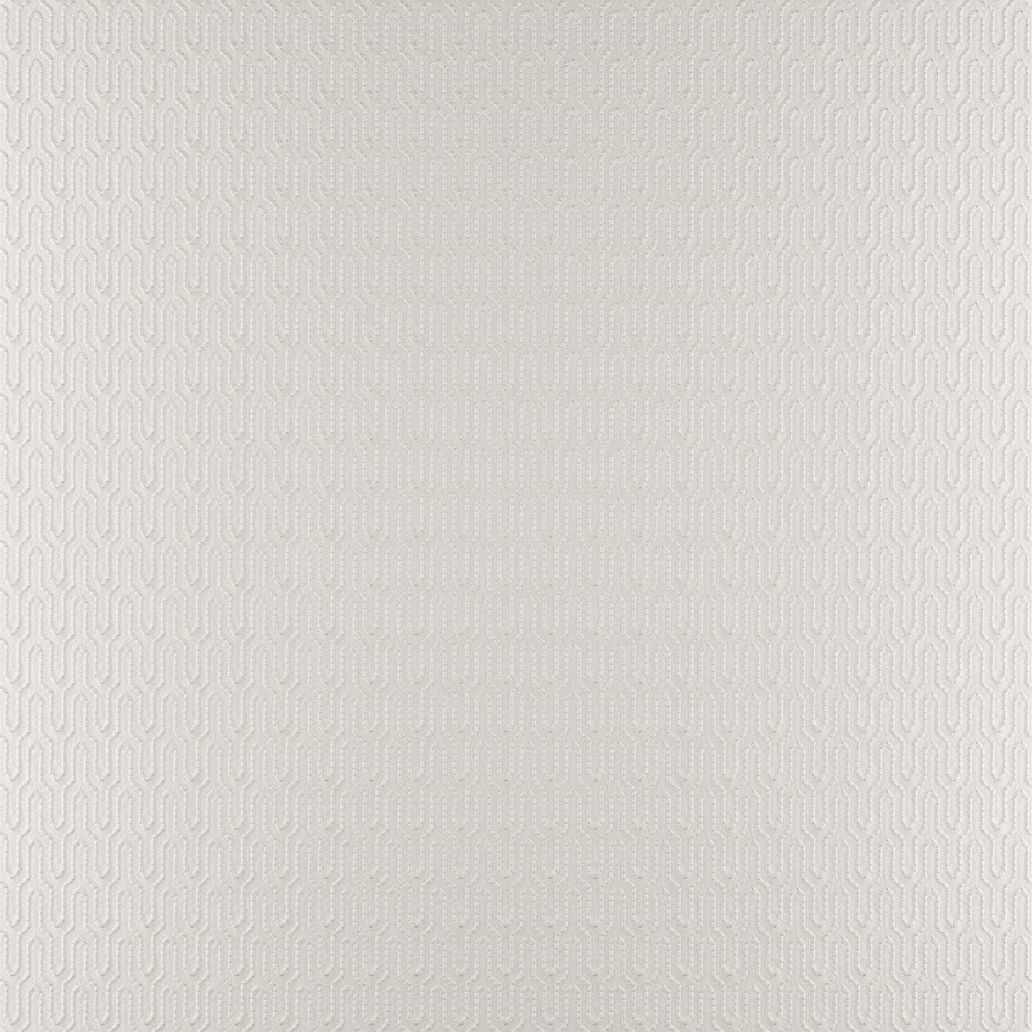 Light gray textured pattern with interlocking wave motif; embossed look, suitable for upholstery or wallpaper.