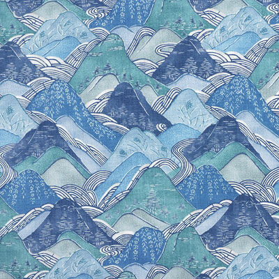 LEE JOFA MODERN PRINT  BLUE,GREEN,WHITE   - EDO LINEN.TEAL.0