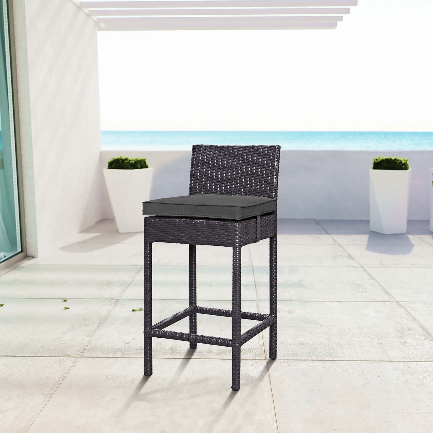 Modway Outlet Convene Outdoor Patio Fabric Bar Stool by Modway  Outdoor Furniture Furniture Espresso Charcoal - EEI-1006-EXP-CHA