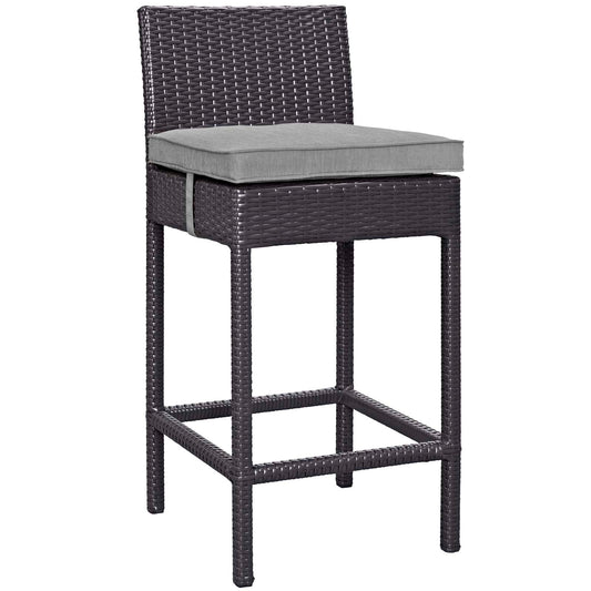 Modway Outlet Convene Outdoor Patio Fabric Bar Stool by Modway  Outdoor Furniture Furniture Espresso Gray - EEI-1006-EXP-GRY