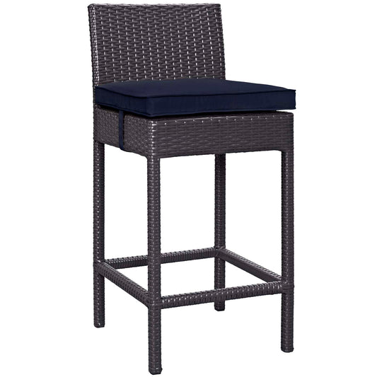 Modway Outlet Convene Outdoor Patio Fabric Bar Stool by Modway  Outdoor Furniture Furniture Espresso Navy - EEI-1006-EXP-NAV