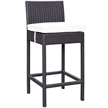 Modway Outlet Convene Outdoor Patio Fabric Bar Stool by Modway  Outdoor Furniture Furniture Espresso White - EEI-1006-EXP-WHI