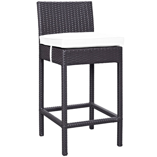 Modway Outlet Convene Outdoor Patio Fabric Bar Stool by Modway  Outdoor Furniture Furniture Espresso White - EEI-1006-EXP-WHI