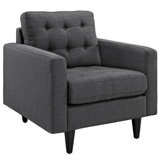 Modway Outlet Empress Upholstered Fabric Armchair by Modway  Living Room Furniture Gray - EEI-1013-DOR