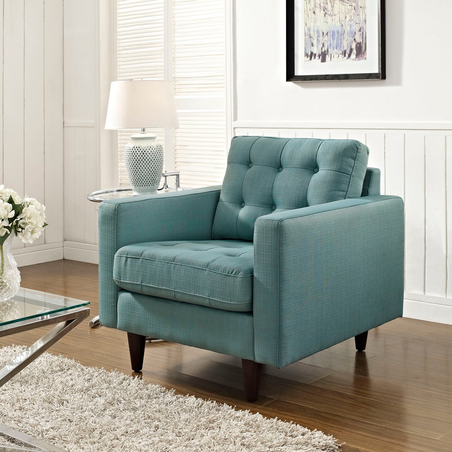 Modway Outlet Empress Upholstered Fabric Armchair by Modway  Living Room Furniture Laguna - EEI-1013-LAG