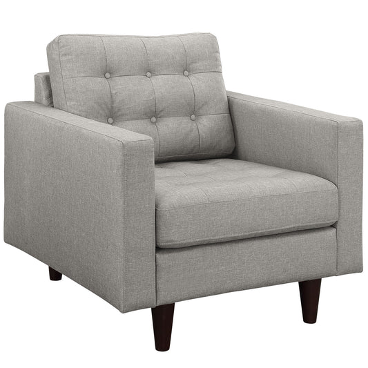 Modway Outlet Empress Upholstered Fabric Armchair by Modway  Living Room Furniture Light Gray - EEI-1013-LGR