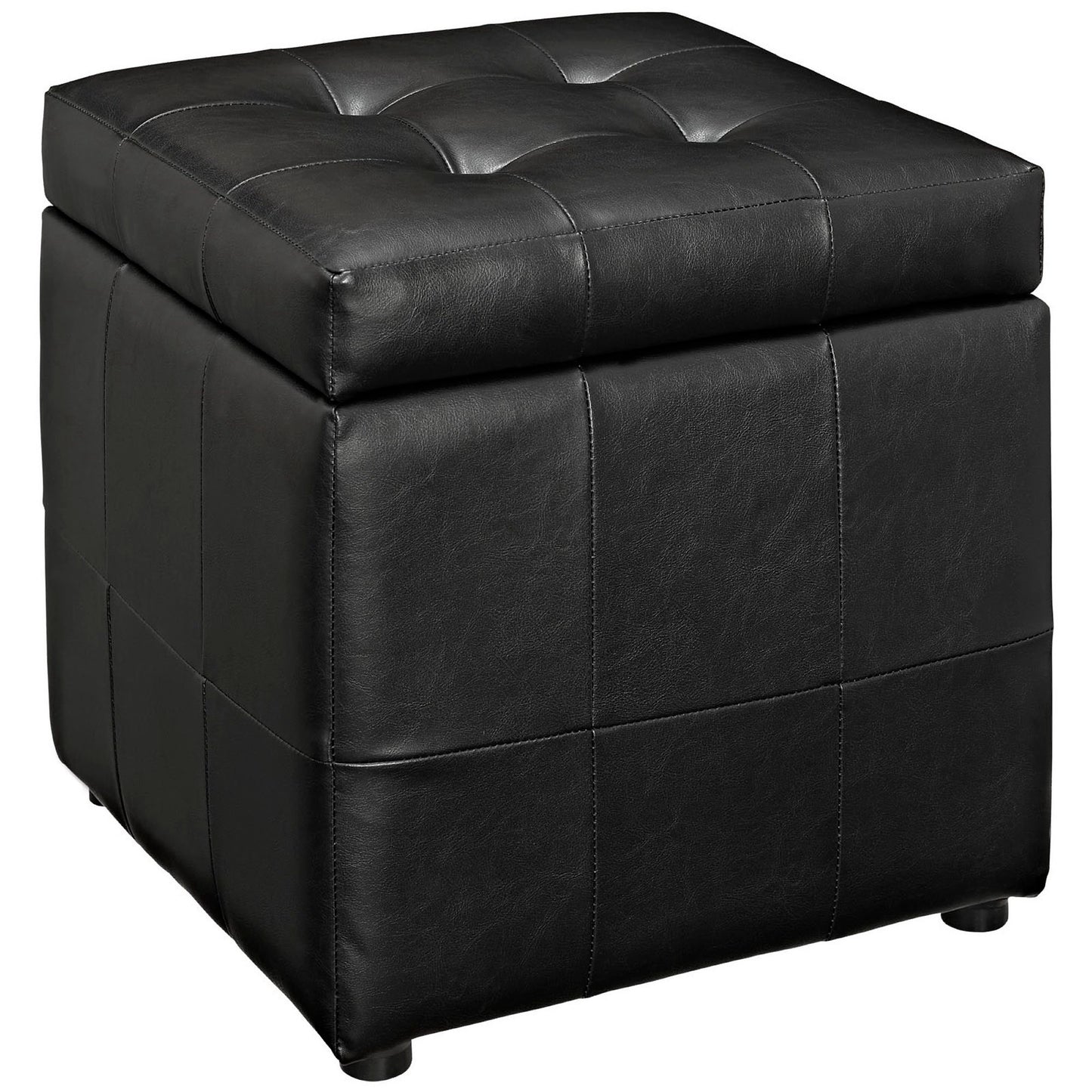 Modway - Volt Storage Upholstered Vinyl Ottoman by Modway  Living Room Sofas and Armchairs Black - EEI-1044-BLK