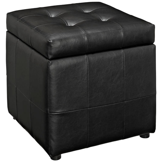 Modway - Volt Storage Upholstered Vinyl Ottoman by Modway  Living Room Sofas and Armchairs Black - EEI-1044-BLK