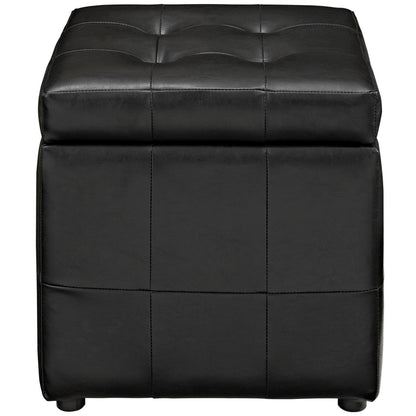 Modway - Volt Storage Upholstered Vinyl Ottoman by Modway  Living Room Sofas and Armchairs Black - EEI-1044-BLK