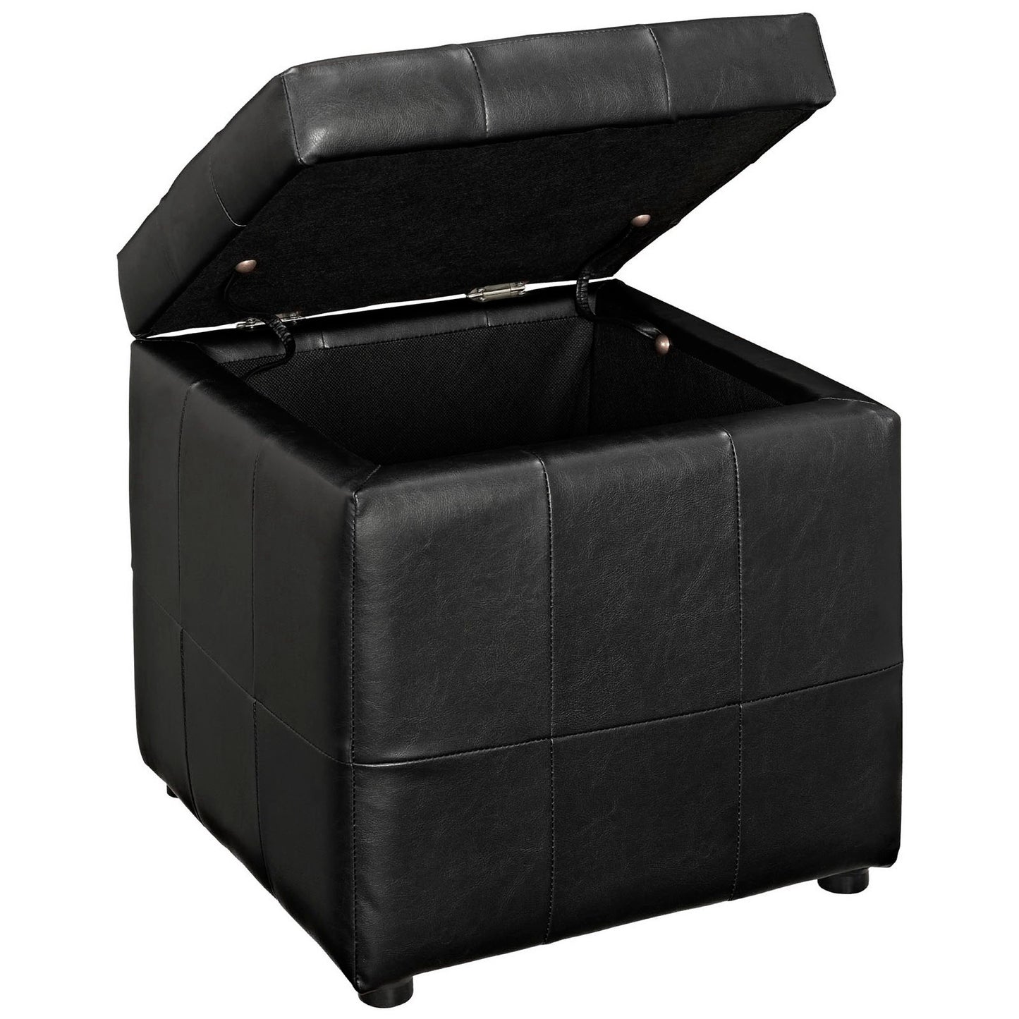Modway - Volt Storage Upholstered Vinyl Ottoman by Modway  Living Room Sofas and Armchairs Black - EEI-1044-BLK