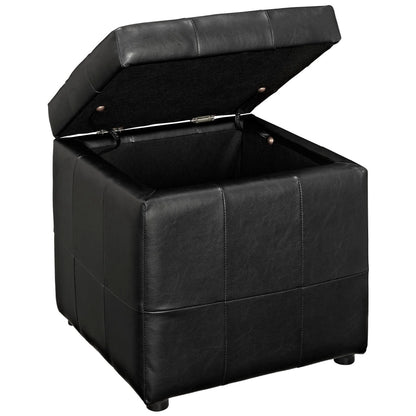Modway - Volt Storage Upholstered Vinyl Ottoman by Modway  Living Room Sofas and Armchairs Black - EEI-1044-BLK