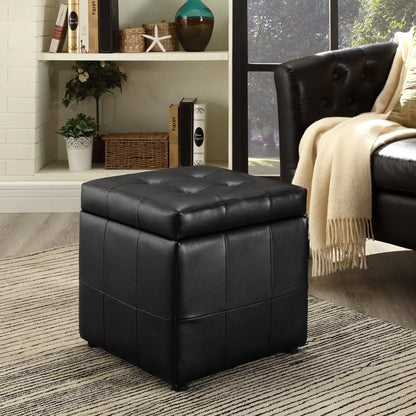Modway - Volt Storage Upholstered Vinyl Ottoman by Modway  Living Room Sofas and Armchairs Black - EEI-1044-BLK
