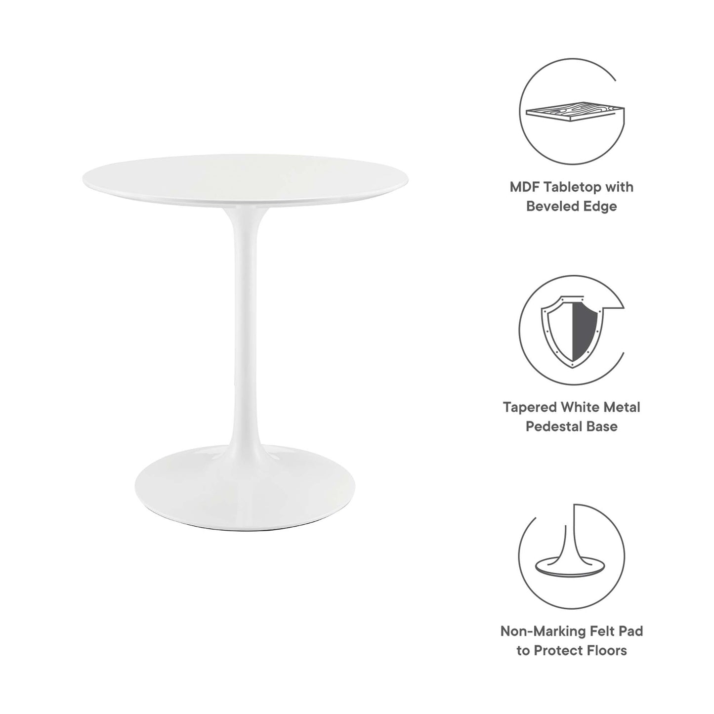 Modway - Lippa 28" Round Wood Dining Table by Modway  Bar and Dining Bar and Dining Tables White - EEI-1115-WHI