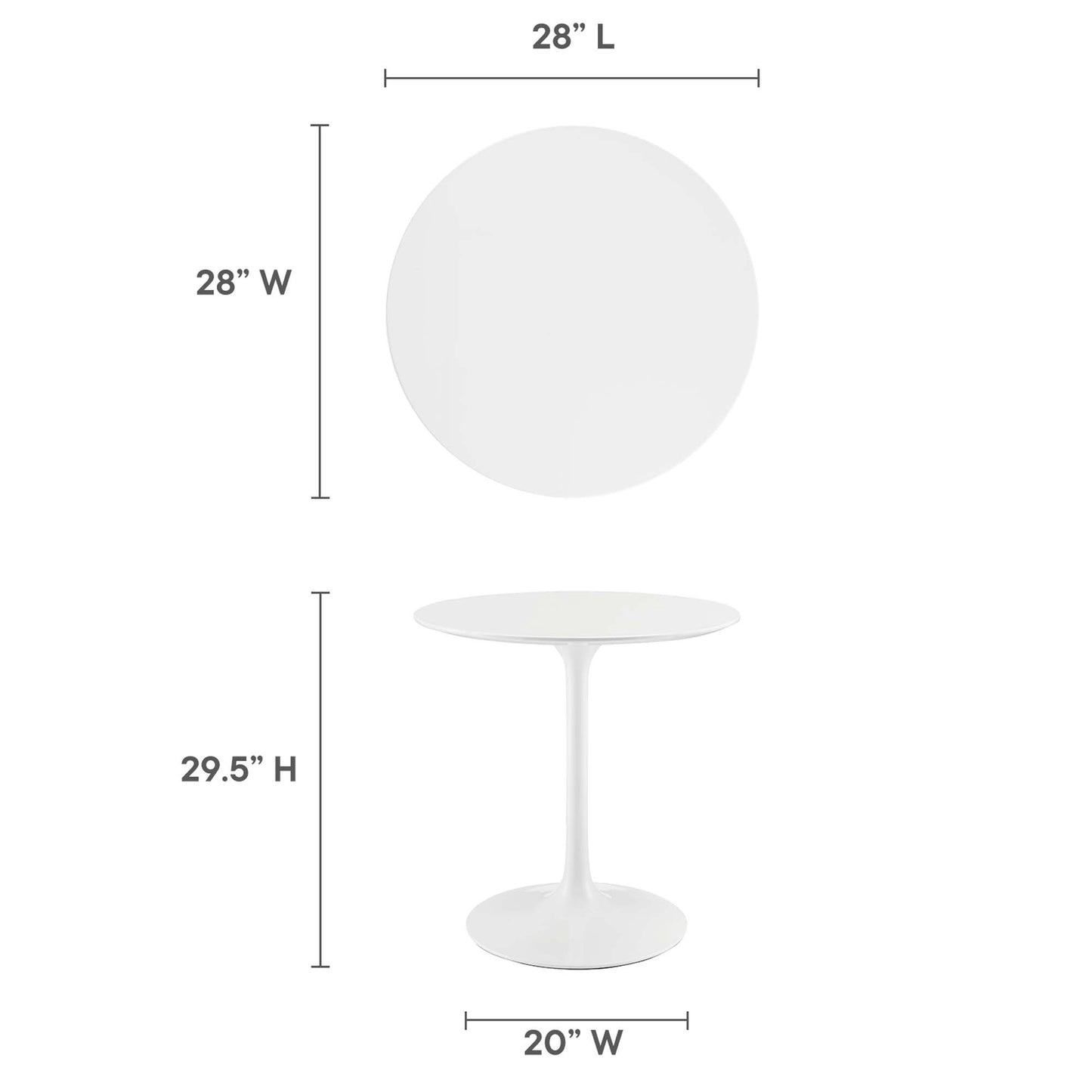 Modway - Lippa 28" Round Wood Dining Table by Modway  Bar and Dining Bar and Dining Tables White - EEI-1115-WHI