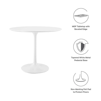Modway - Lippa 36" Round Wood Dining Table by Modway  Bar and Dining Bar and Dining Tables White - EEI-1116-WHI