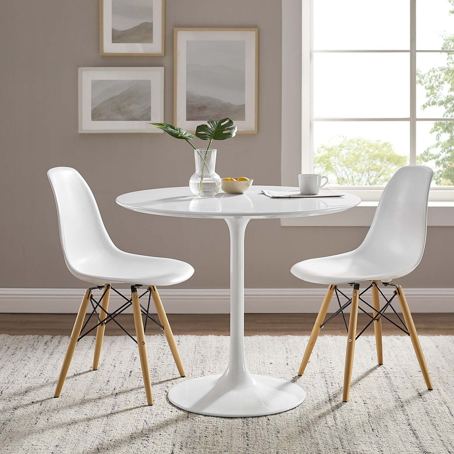 Modway - Lippa 36" Round Wood Dining Table by Modway  Bar and Dining Bar and Dining Tables White - EEI-1116-WHI