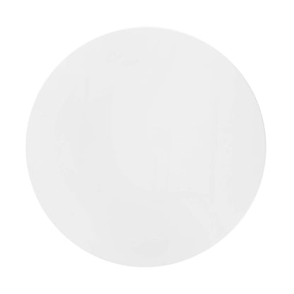 White circular ceramic cabinet knob, smooth minimalist round design.