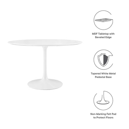 Modway - Lippa 48" Round Wood Dining Table by Modway  Bar and Dining Bar and Dining Tables White - EEI-1118-WHI