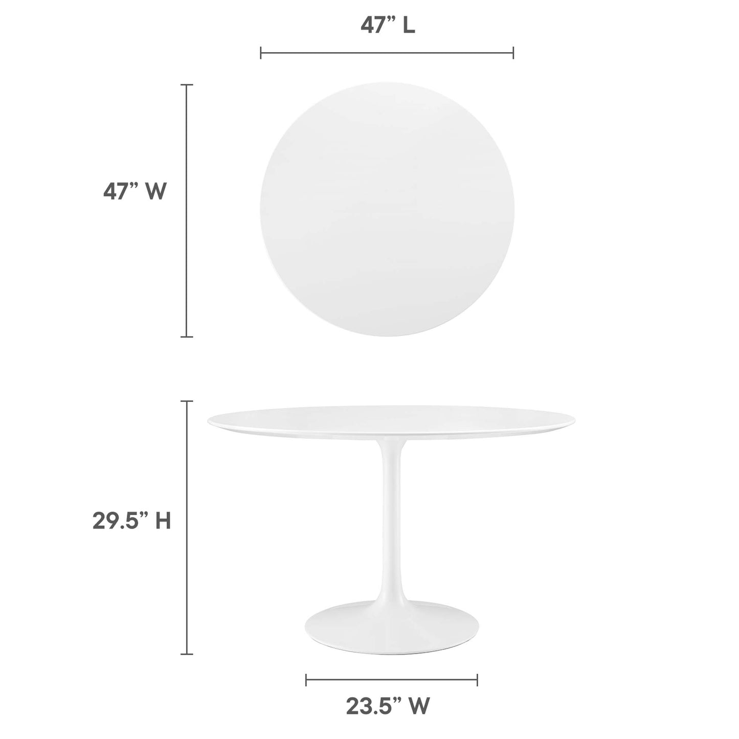 Modway - Lippa 48" Round Wood Dining Table by Modway  Bar and Dining Bar and Dining Tables White - EEI-1118-WHI