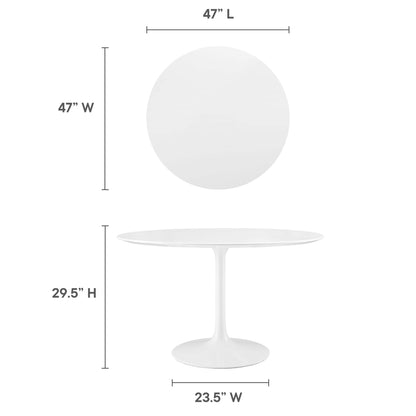 Modway - Lippa 48" Round Wood Dining Table by Modway  Bar and Dining Bar and Dining Tables White - EEI-1118-WHI