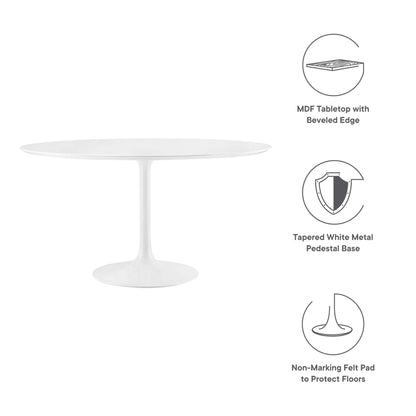 Modway - Lippa 54" Round Wood Dining Table by Modway  Bar and Dining Bar and Dining Tables White - EEI-1119-WHI