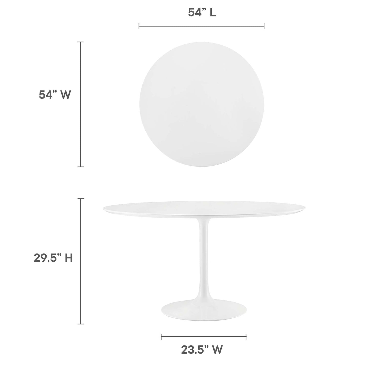 Modway - Lippa 54" Round Wood Dining Table by Modway  Bar and Dining Bar and Dining Tables White - EEI-1119-WHI
